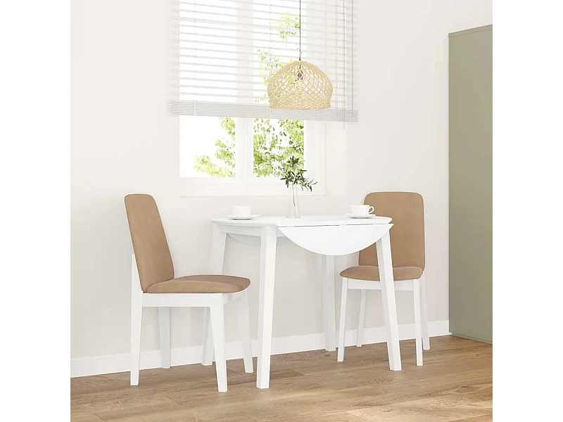 Sillas de comedor con cojines 2uds madera maciza blanco caucho