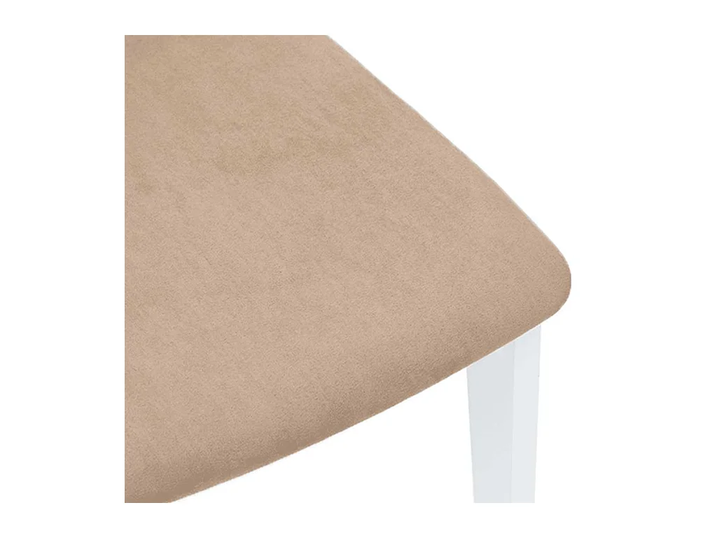 Chaises à manger coussins 2 pcs blanc bois massif caoutchouc