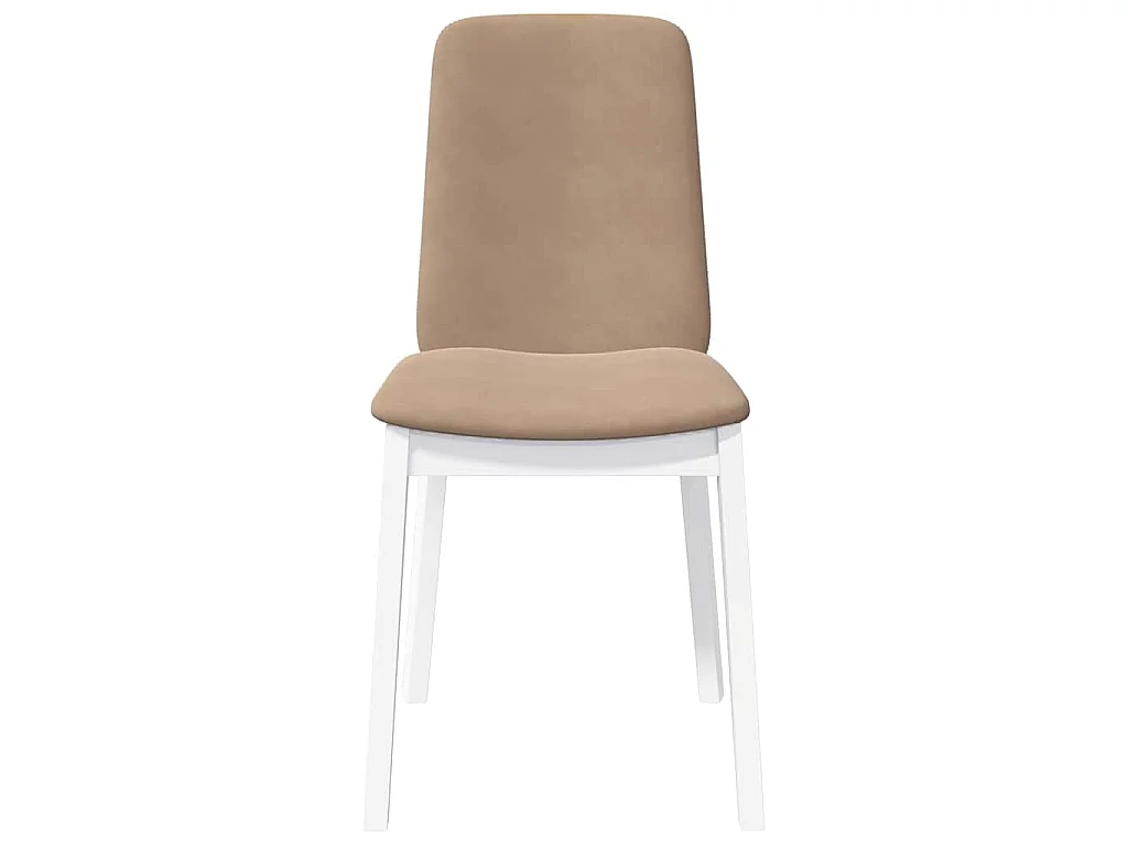 Sedie da Pranzo con Cuscini 2 pz Bianco Legno Massello di Hevea