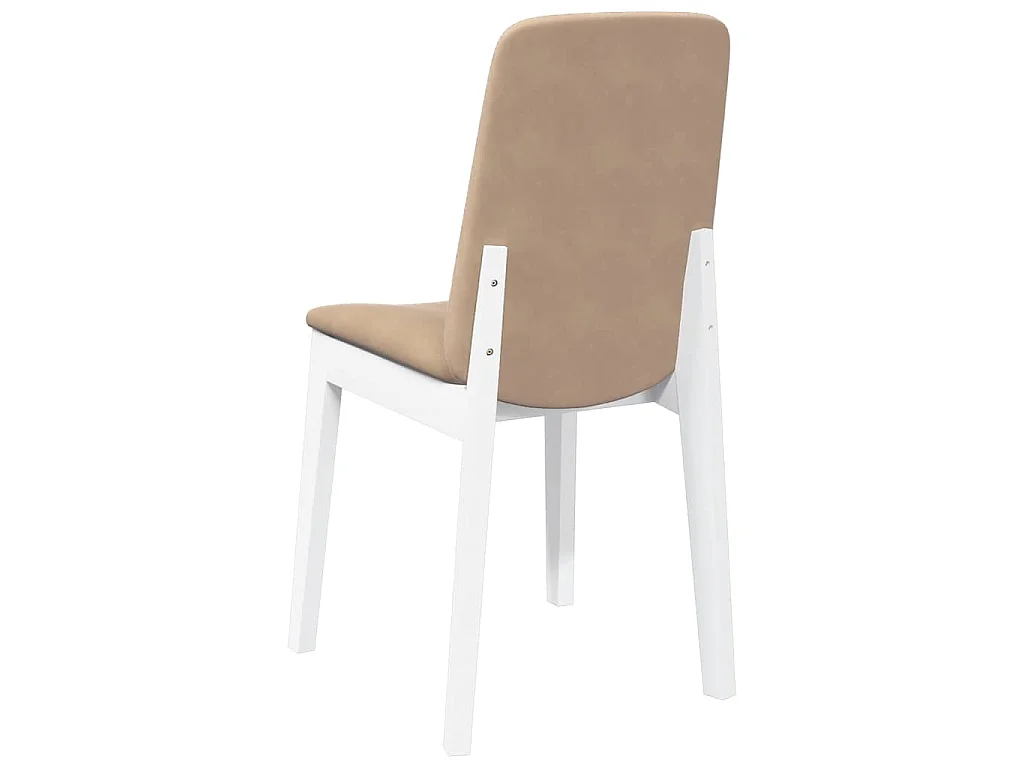 Sedie da Pranzo con Cuscini 2 pz Bianco Legno Massello di Hevea