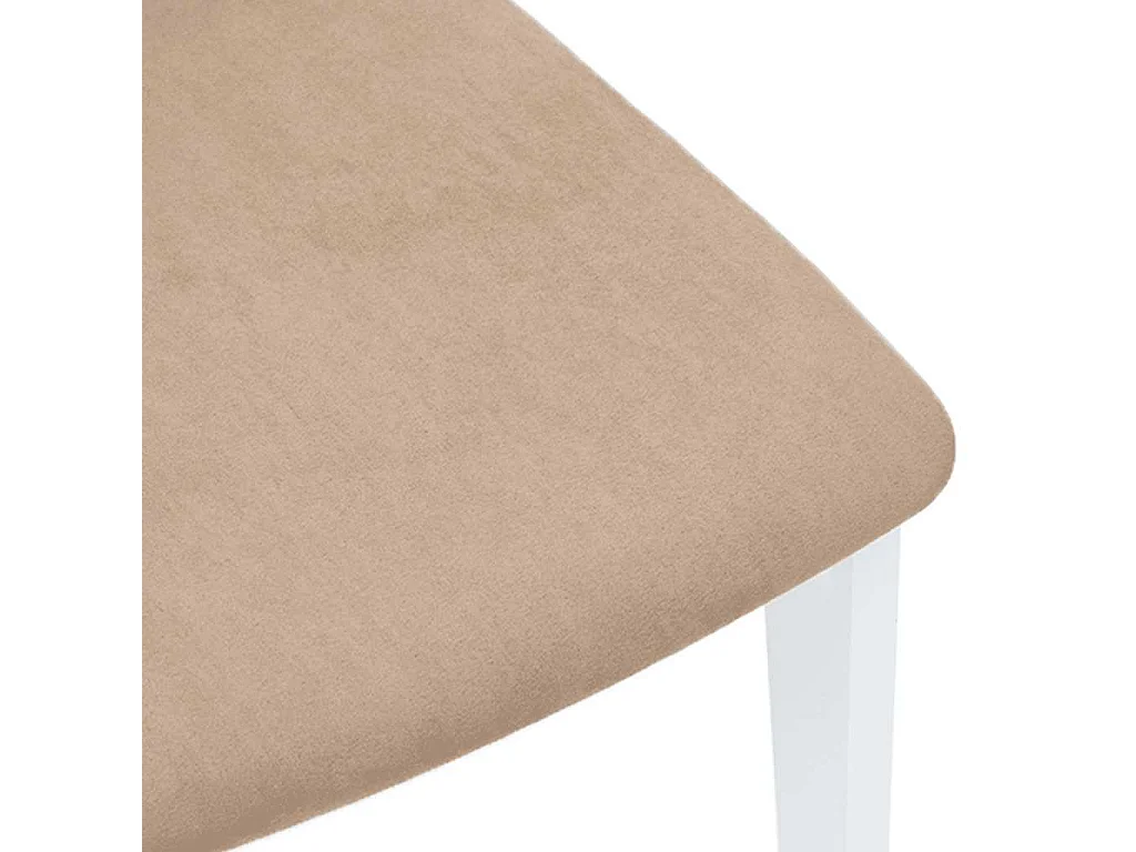 Sedie da Pranzo con Cuscini 2 pz Bianco Legno Massello di Hevea