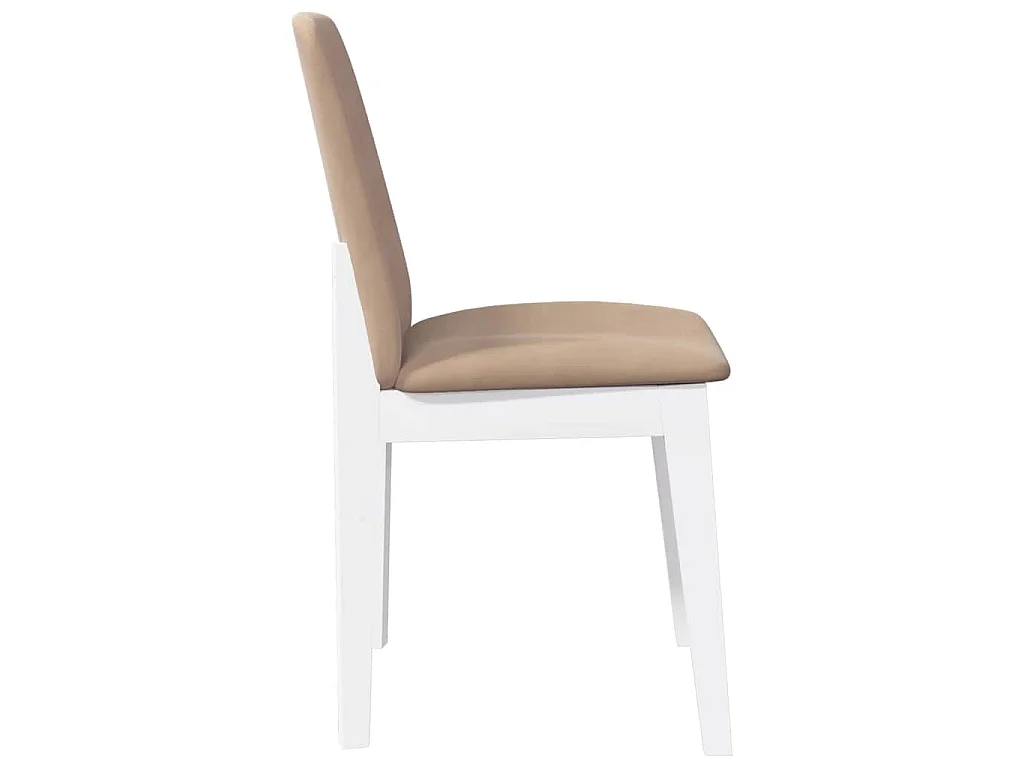 Eetkamerstoelen met kussens 2 st massief hout rubber wit