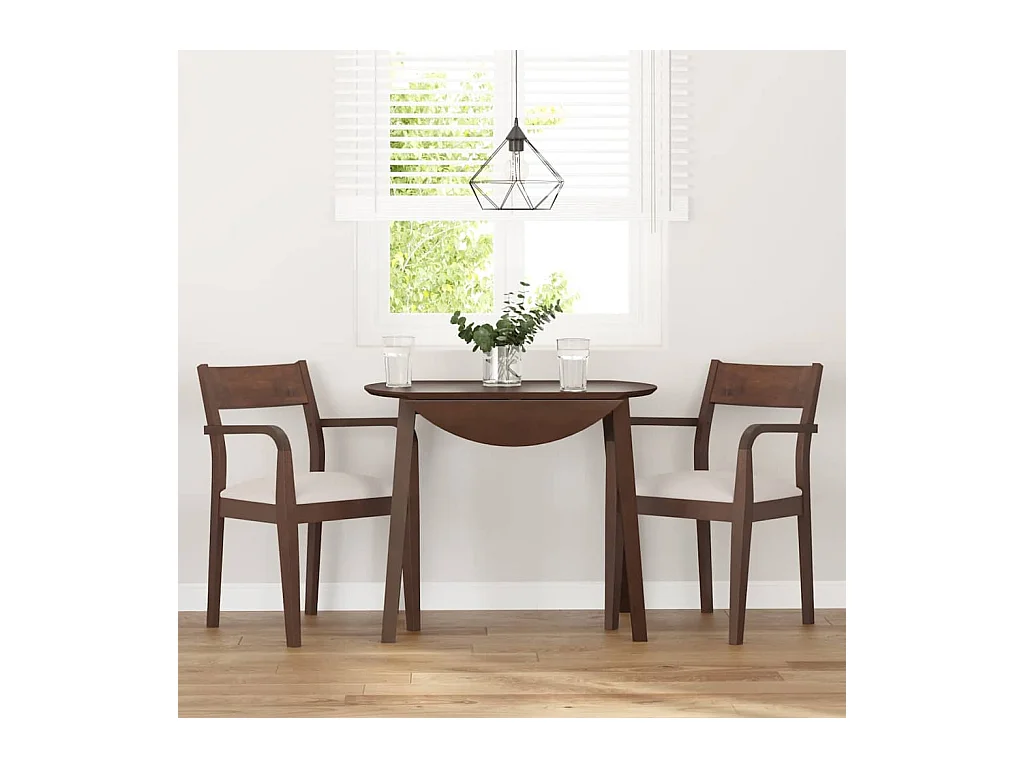 Chaises à manger coussins 2 pcs marron bois massif caoutchouc