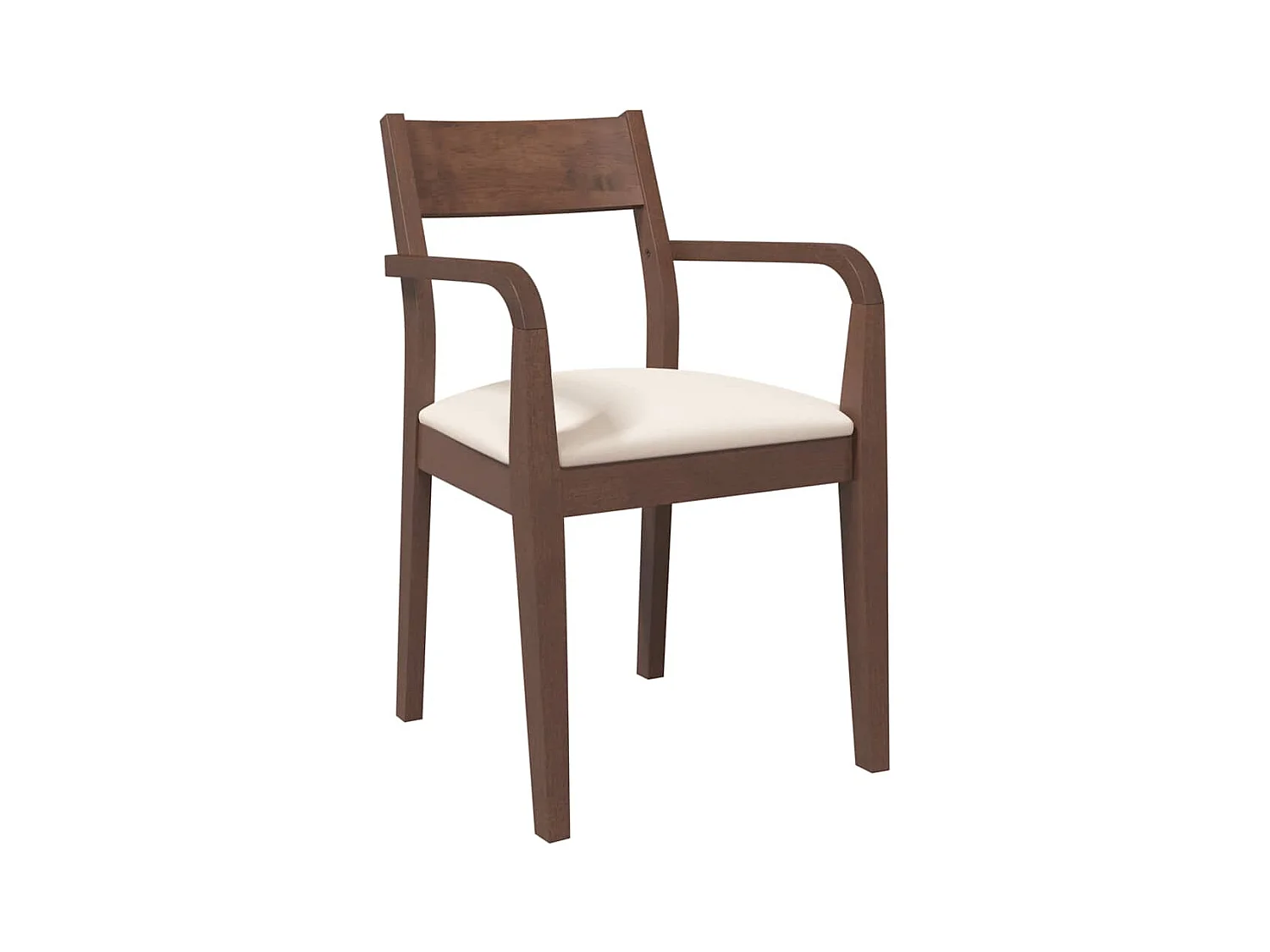 Chaises à manger coussins 2 pcs marron bois massif caoutchouc