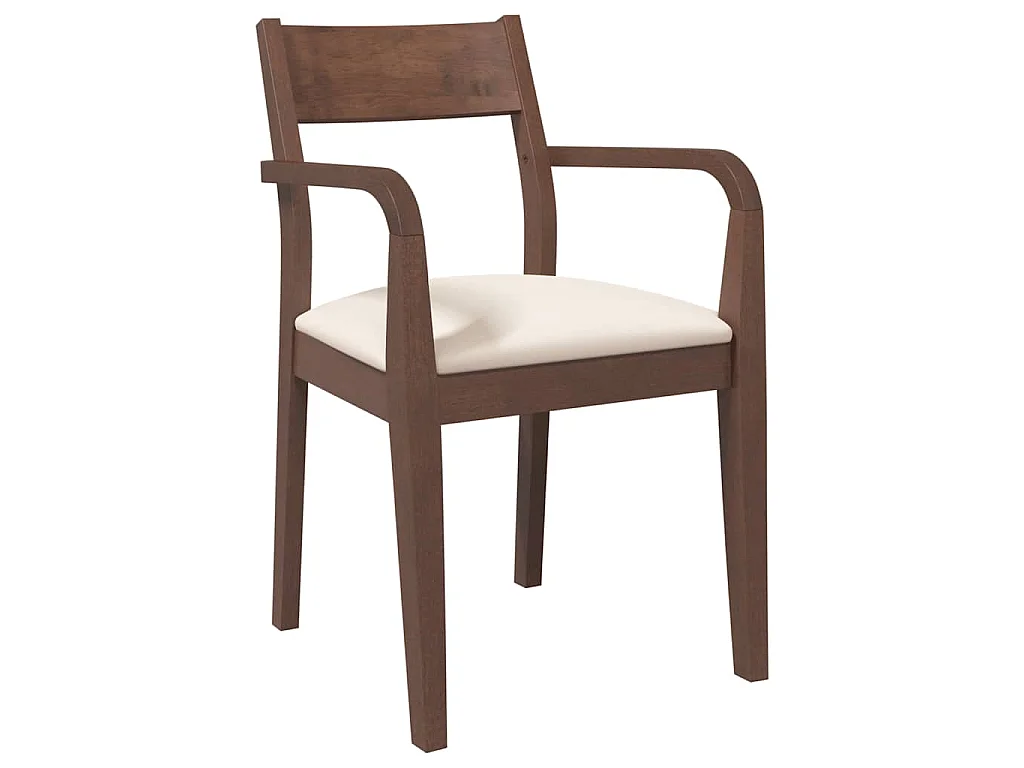 Cadeiras de jantar com almofadões 2 pcs madeira maciça castanho