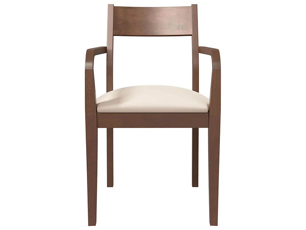 Cadeiras de jantar com almofadões 2 pcs madeira maciça castanho