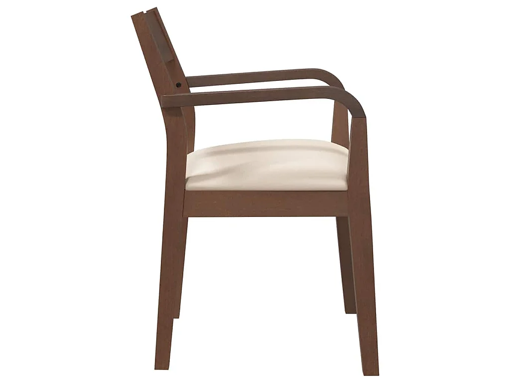 Cadeiras de jantar com almofadões 2 pcs madeira maciça castanho