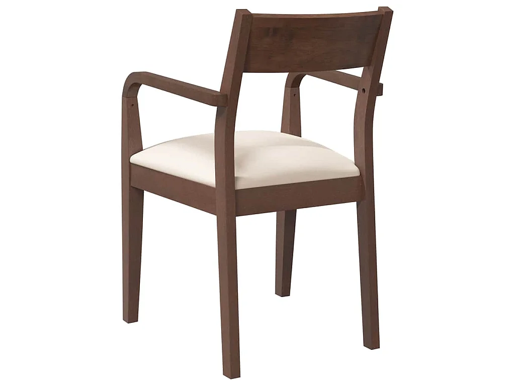 Cadeiras de jantar com almofadões 2 pcs madeira maciça castanho