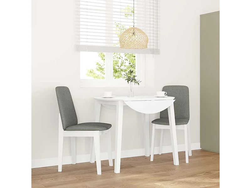 Cadeiras de jantar com almofadões 2 pcs madeira maciça branco