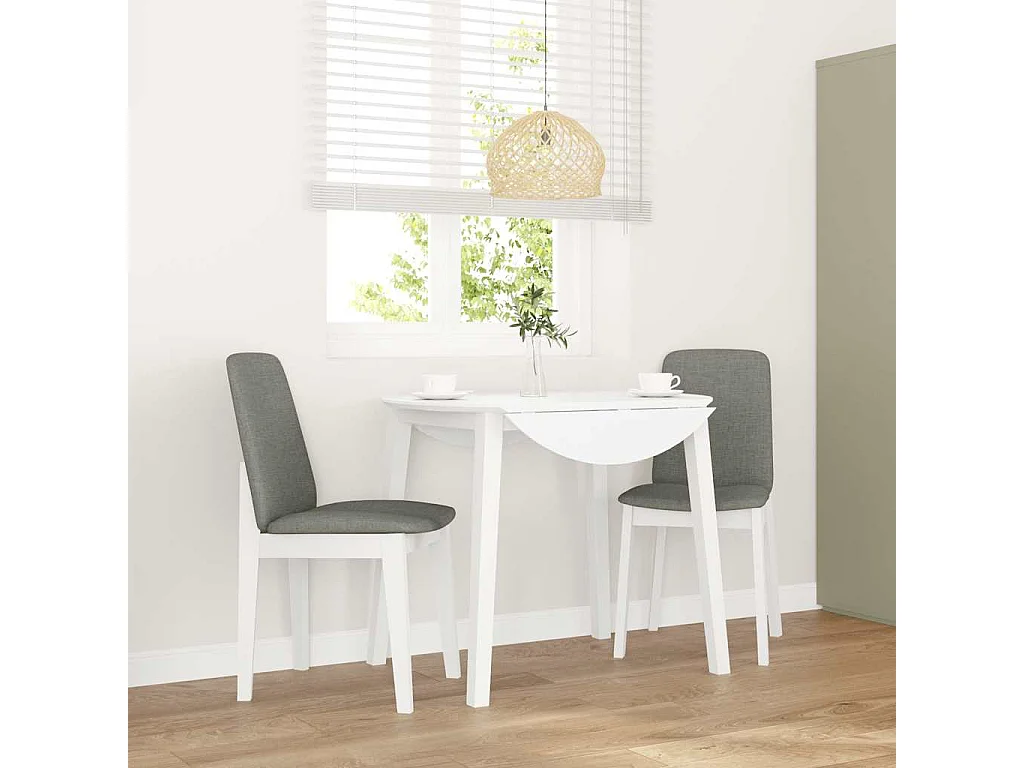 Sillas de comedor con cojines 2uds madera maciza blanco caucho