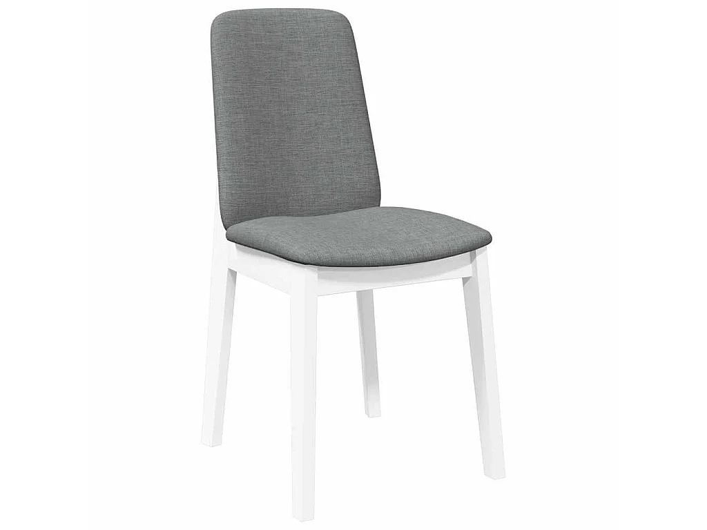 Esszimmerstühle mit Kissen 2 Stk. Weiß Massivholz Gummibaum