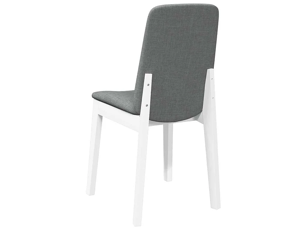 Esszimmerstühle mit Kissen 2 Stk. Weiß Massivholz Gummibaum