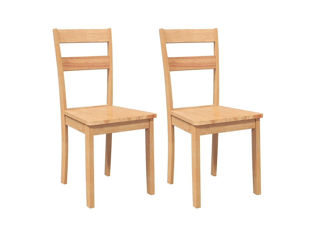 Sillas de comedor  2 uds madera maciza natural caucho