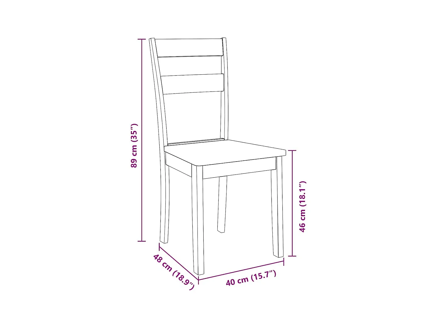 Sillas de comedor  2 uds madera maciza natural caucho