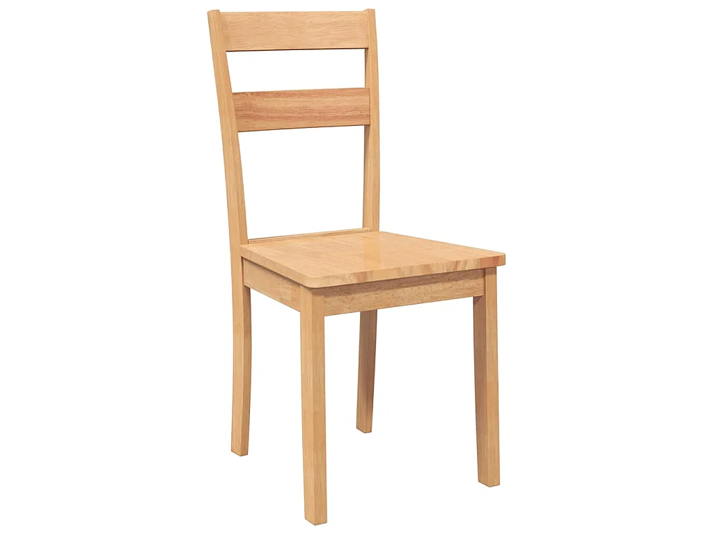 Chaises à manger 2 pcs bois massif naturel caoutchouc