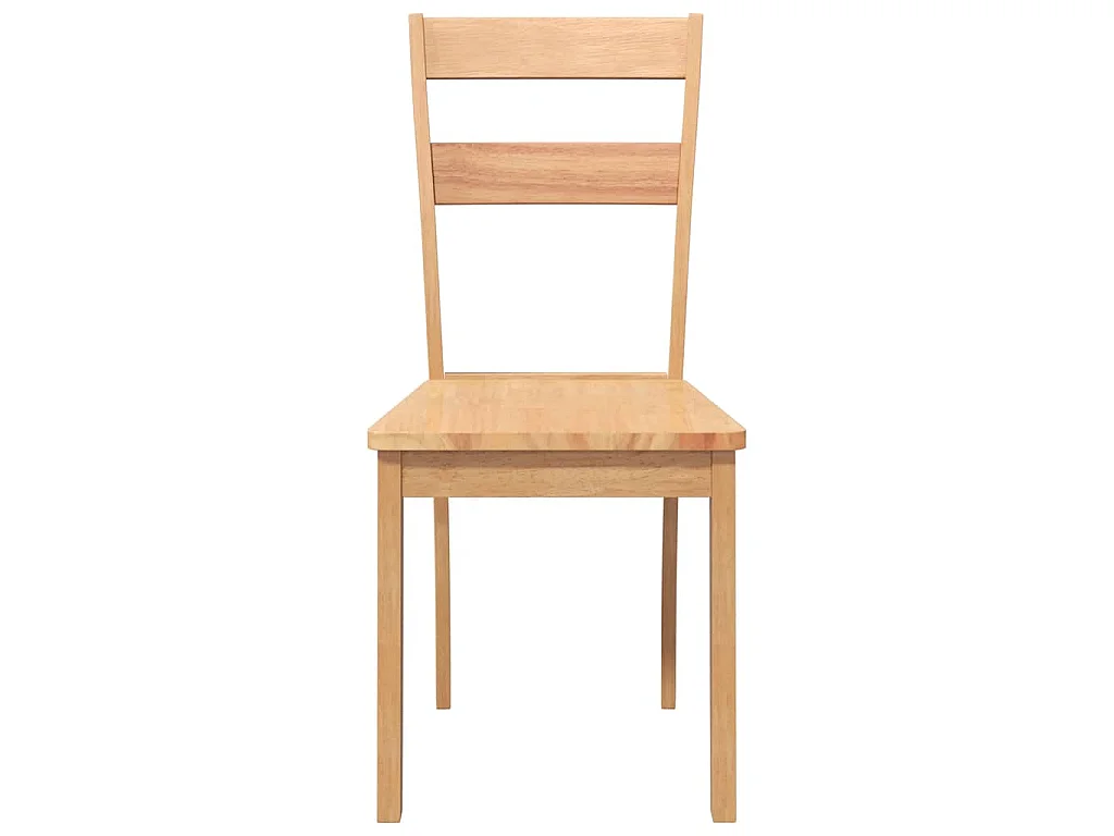 Chaises à manger 2 pcs bois massif naturel caoutchouc