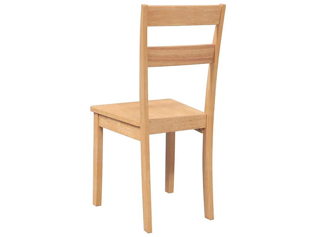 Chaises à manger 2 pcs bois massif naturel caoutchouc