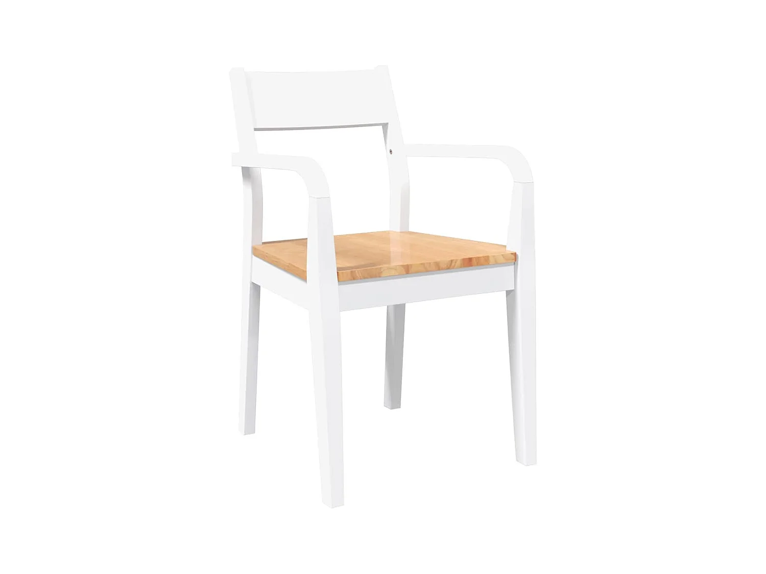 Sillas de comedor 2 unidades madera maciza de caucho blanco