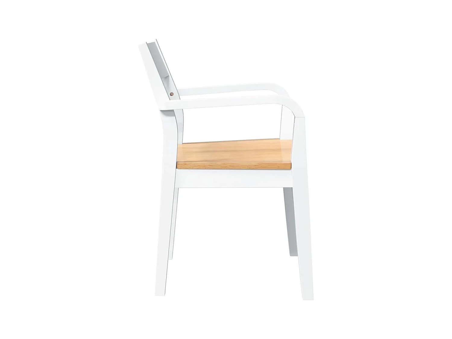 Sillas de comedor 2 unidades madera maciza de caucho blanco