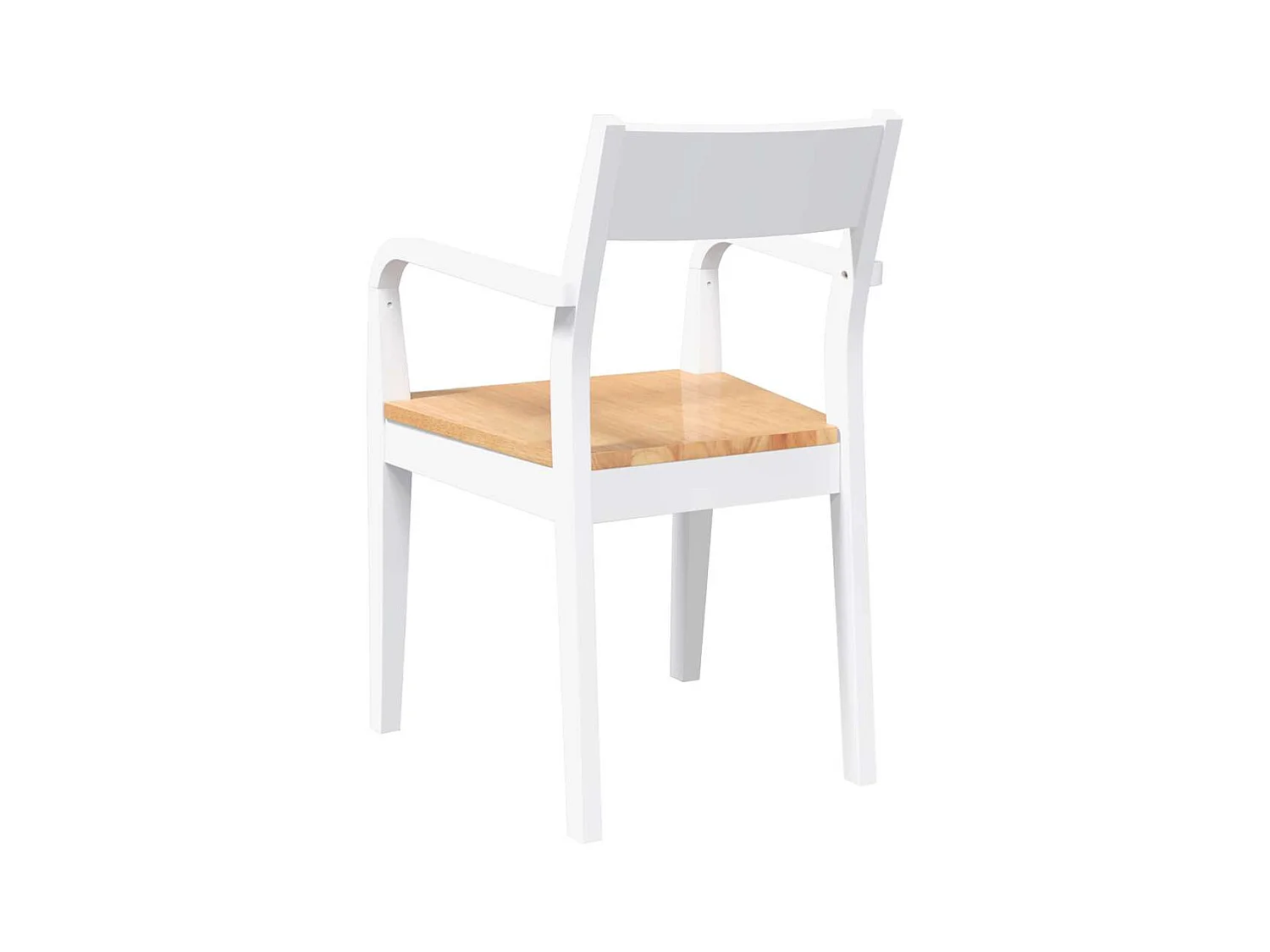 Sillas de comedor 2 unidades madera maciza de caucho blanco