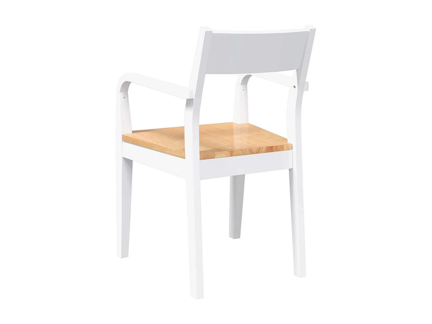 Chaises à manger 2 pcs blanc bois massif caoutchouc