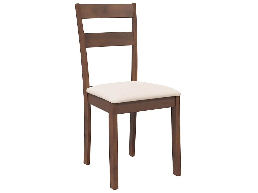 Eetkamerstoelen met kussens 2 st massief hout rubber bruin