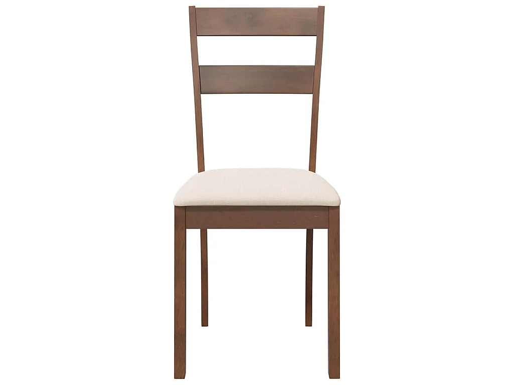 Eetkamerstoelen met kussens 2 st massief hout rubber bruin