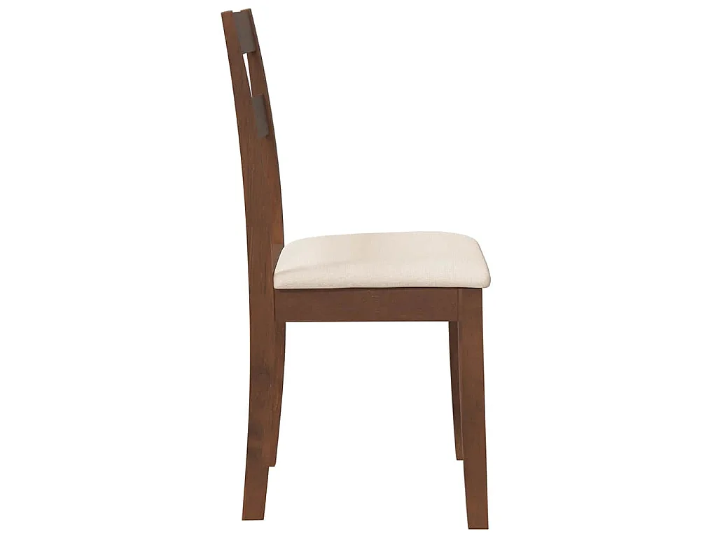 Eetkamerstoelen met kussens 2 st massief hout rubber bruin