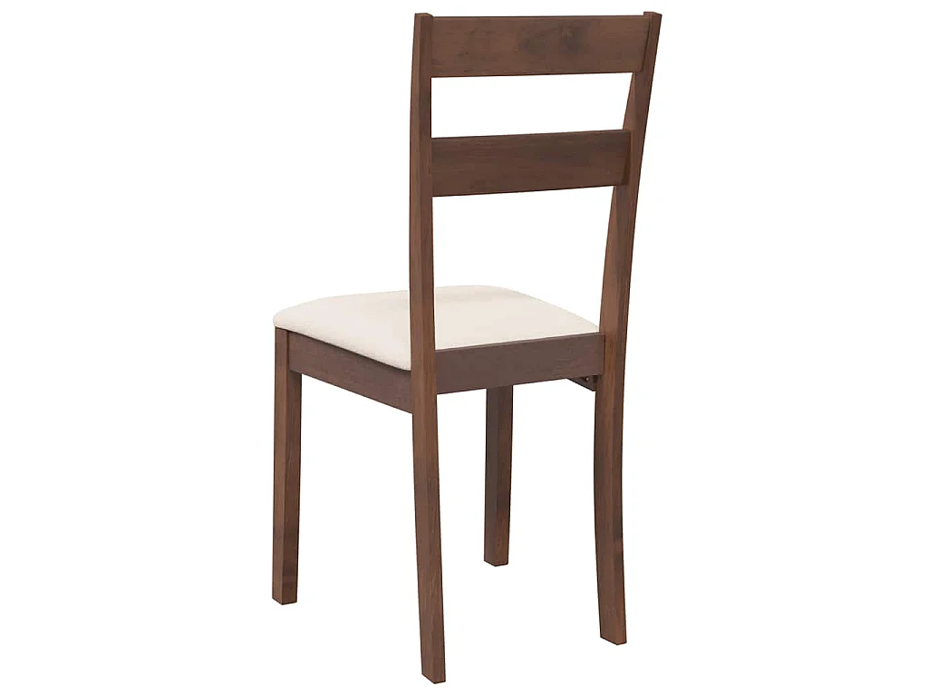 Eetkamerstoelen met kussens 2 st massief hout rubber bruin
