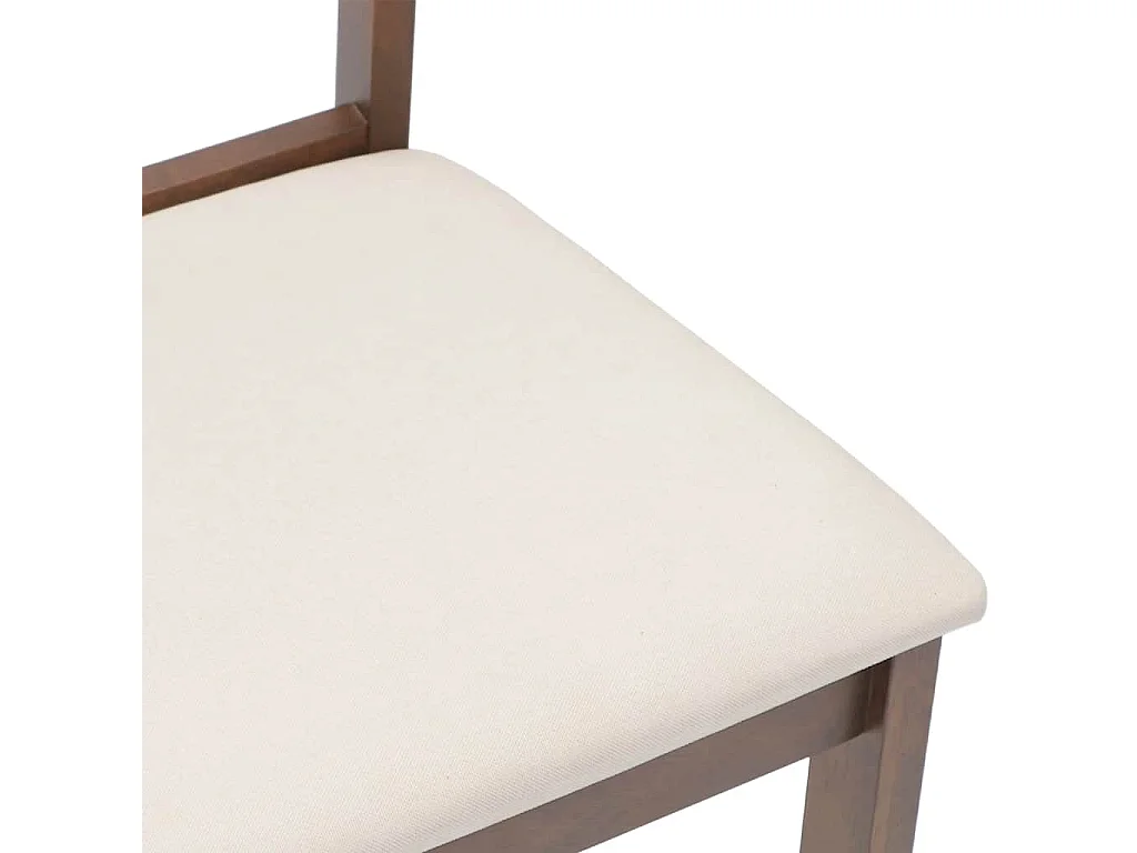 Eetkamerstoelen met kussens 2 st massief hout rubber bruin