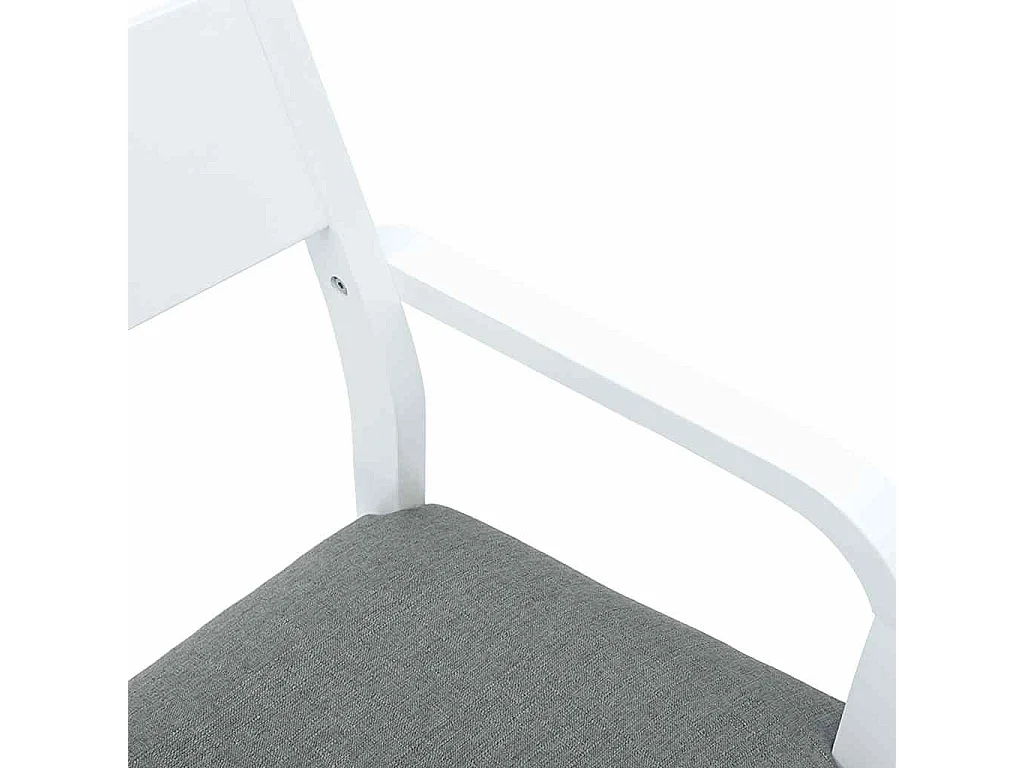 Esszimmerstühle mit Kissen 2 Stk. Weiß Massivholz Gummibaum