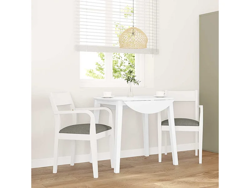 Sillas de comedor con cojines 2uds madera maciza blanco caucho