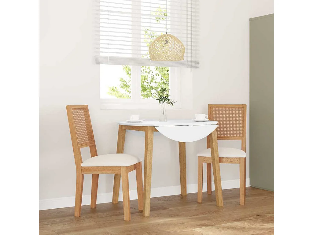 Sedie da Pranzo con Cuscini 2 pz in Legno Massello di Hevea