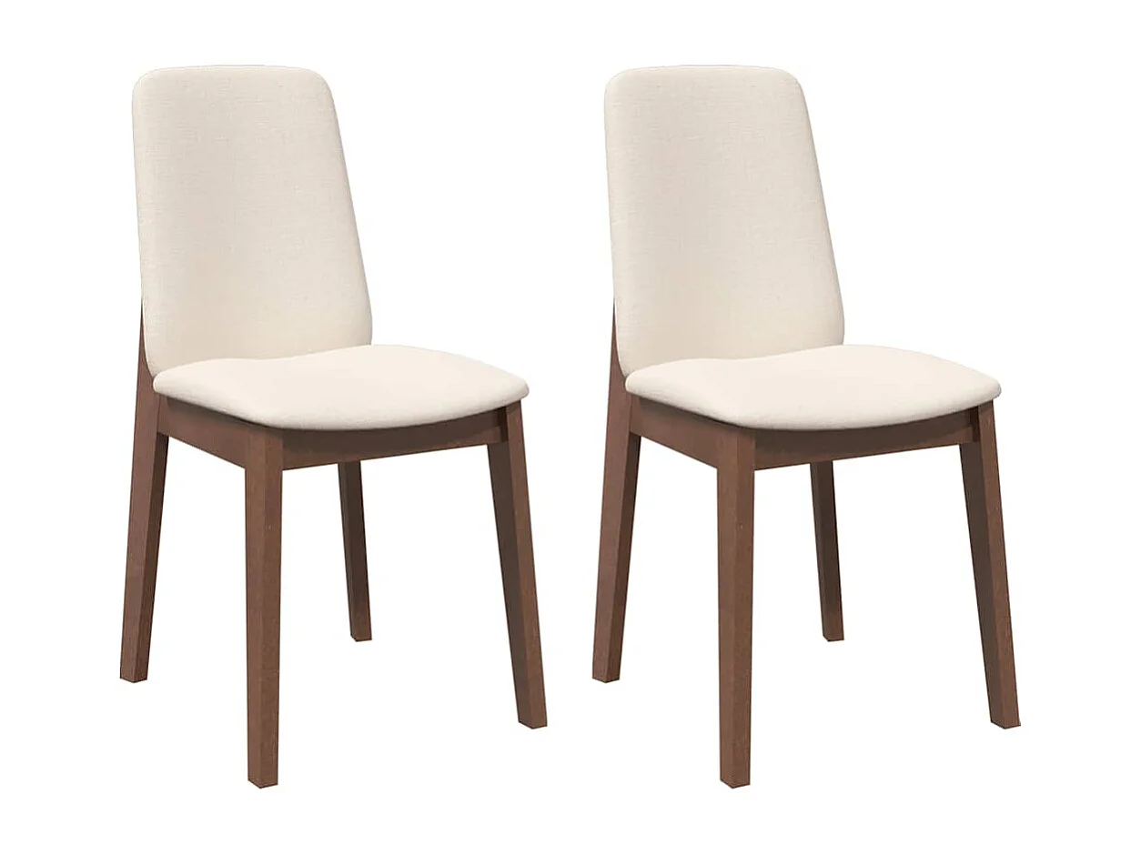 Cadeiras de jantar com almofadões 2 pcs madeira maciça castanho