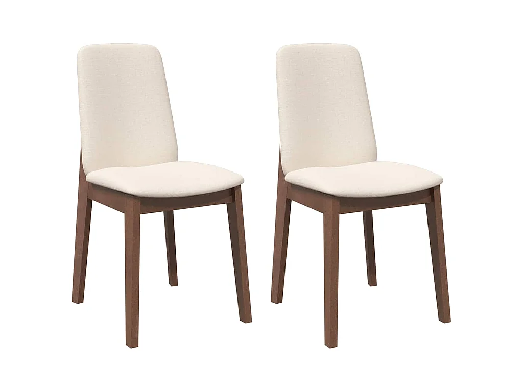 Esszimmerstühle mit Kissen 2 Stk. Braun Massivholz Gummibaum