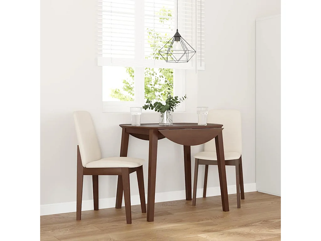 Esszimmerstühle mit Kissen 2 Stk. Braun Massivholz Gummibaum