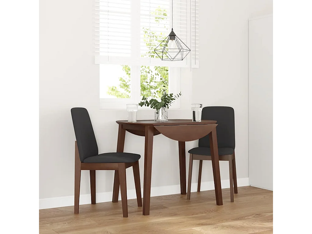 Esszimmerstühle mit Kissen 2 Stk. Braun Massivholz Gummibaum