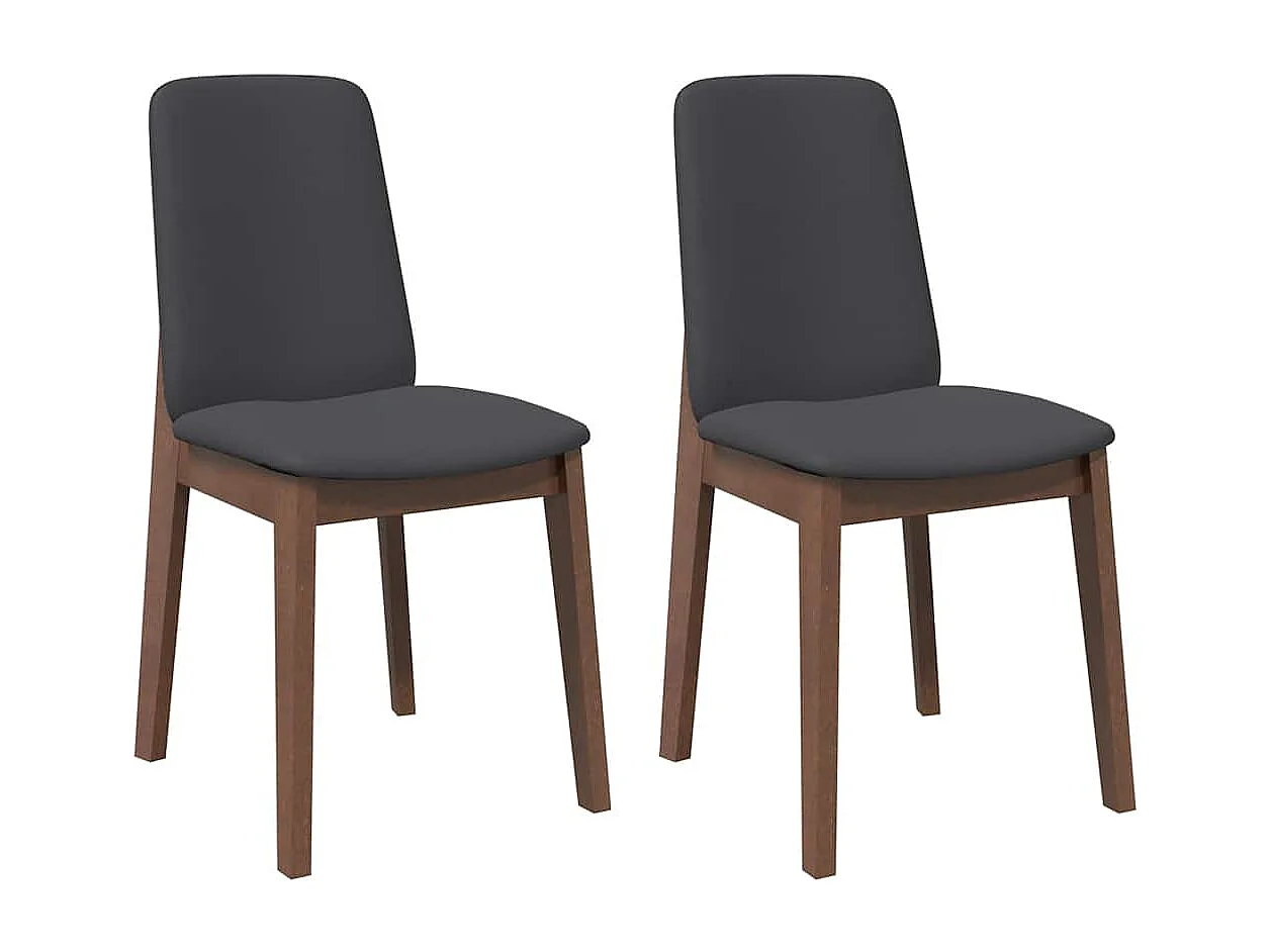 Sillas de comedor con cojines 2 uds madera maciza marrón caucho