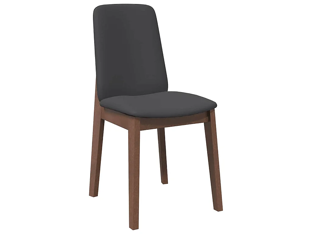 Chaises à manger coussins 2 pcs marron bois massif caoutchouc