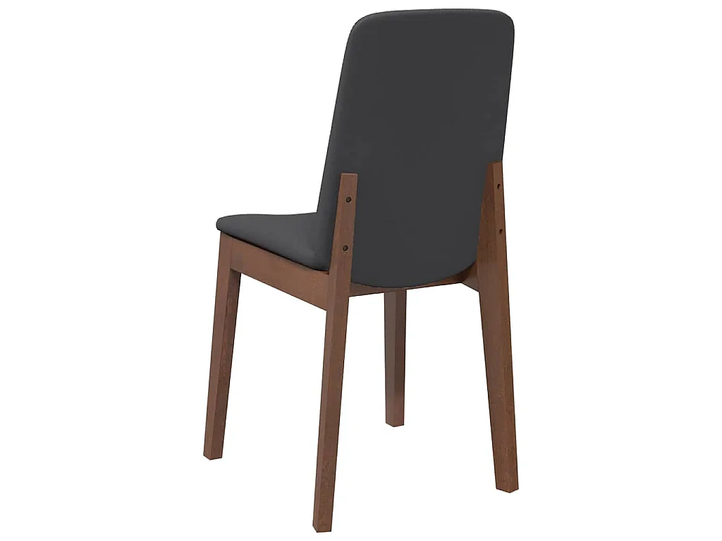 Chaises à manger coussins 2 pcs marron bois massif caoutchouc