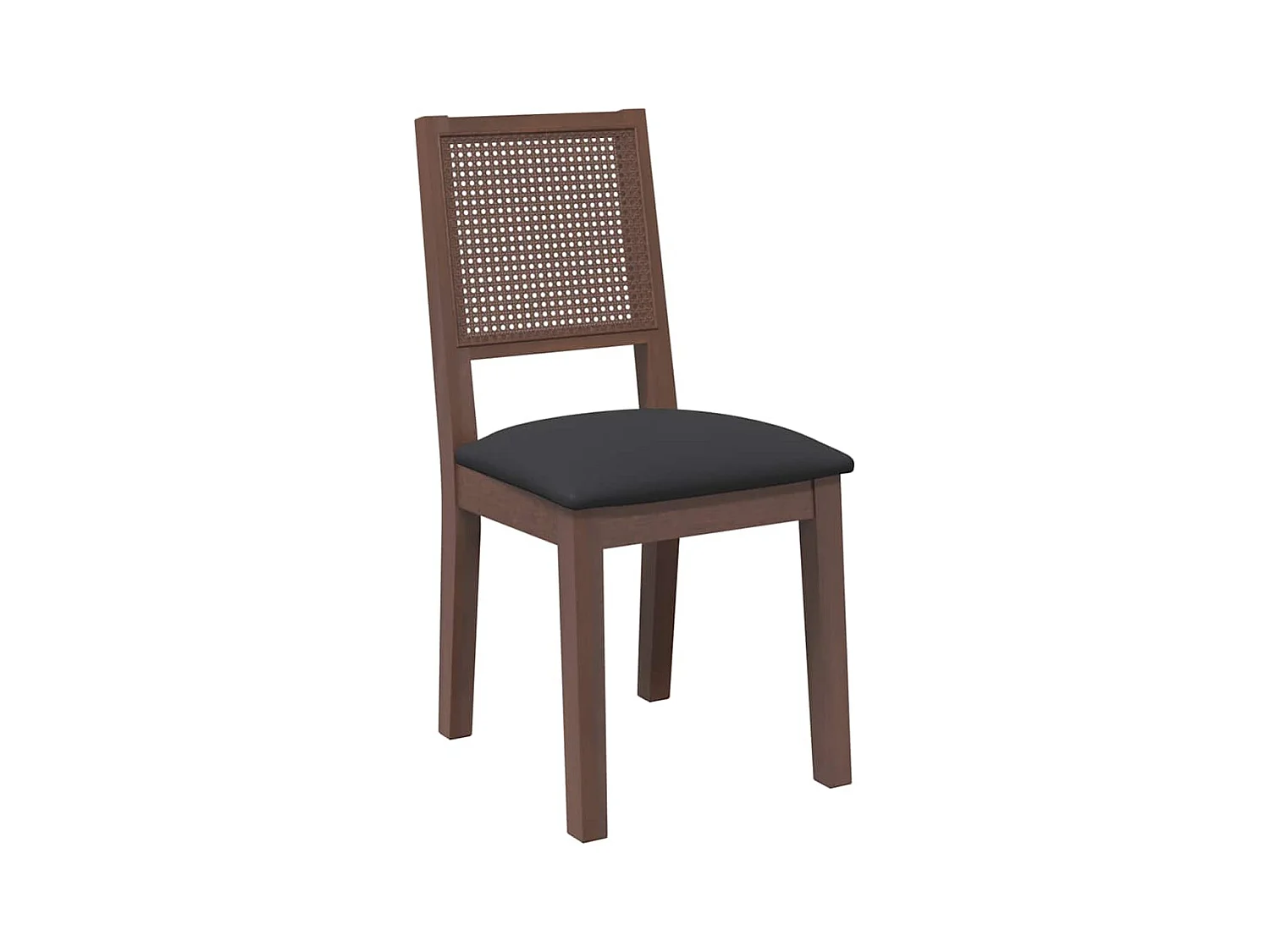 Chaises à manger coussins 2 pcs marron bois massif caoutchouc