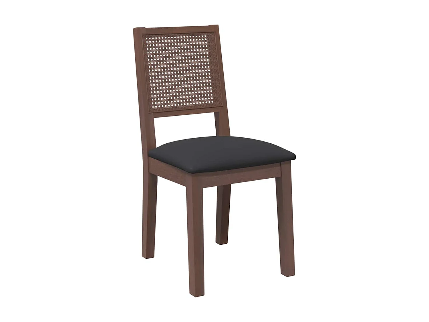 Chaises à manger coussins 2 pcs marron bois massif caoutchouc