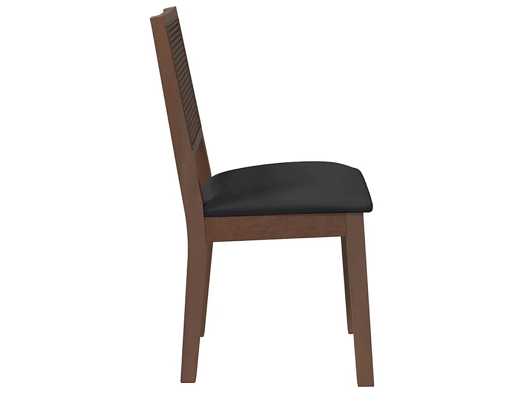 Chaises à manger coussins 2 pcs marron bois massif caoutchouc
