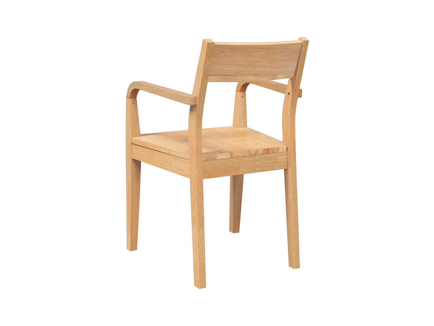 Esszimmerstühle 2 Stk. Natur Massivholz Gummibaum