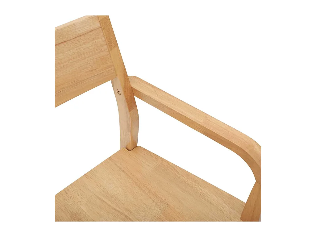 Esszimmerstühle 2 Stk. Natur Massivholz Gummibaum