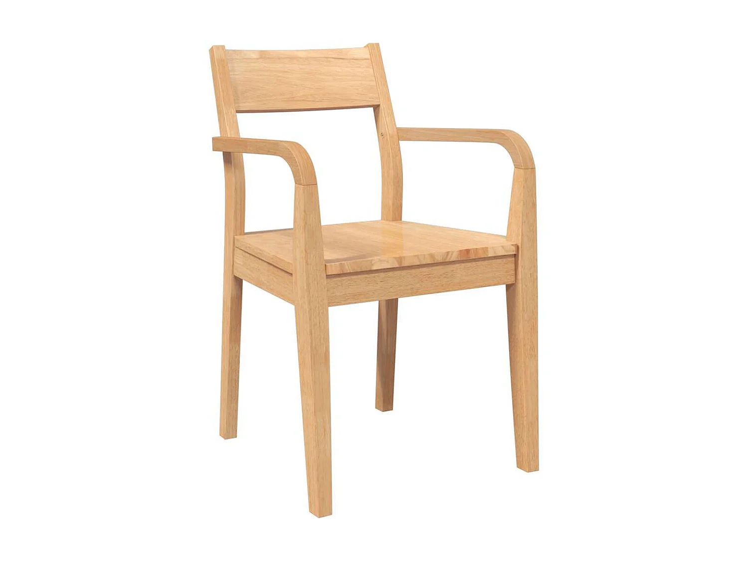 Sedie da Pranzo 2 pz Naturale in Legno Massello di Hevea