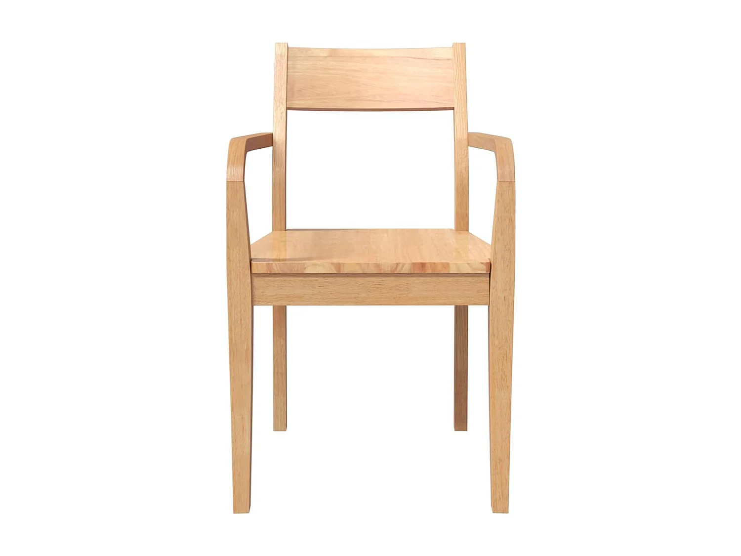 Sedie da Pranzo 2 pz Naturale in Legno Massello di Hevea