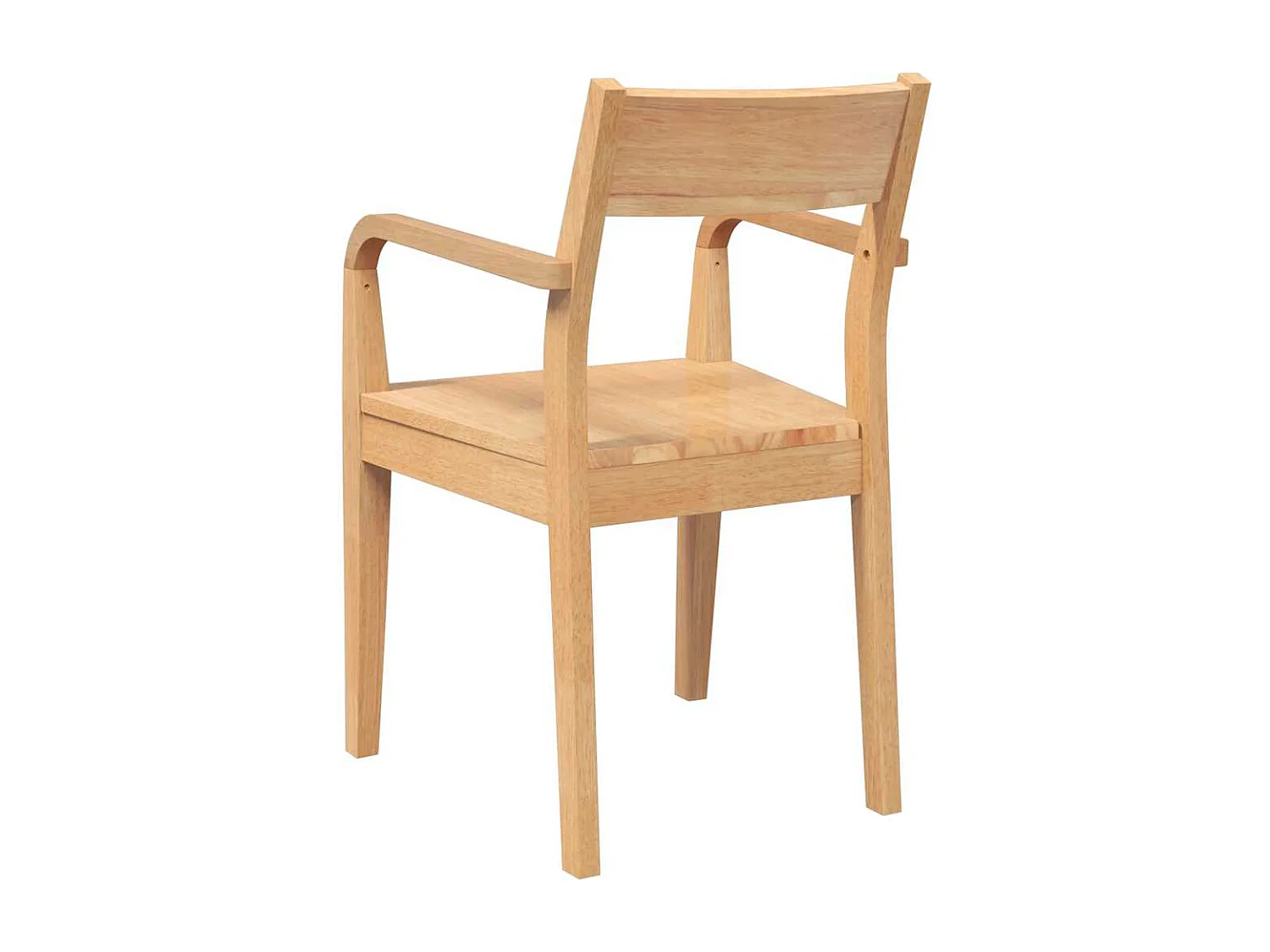 Sedie da Pranzo 2 pz Naturale in Legno Massello di Hevea