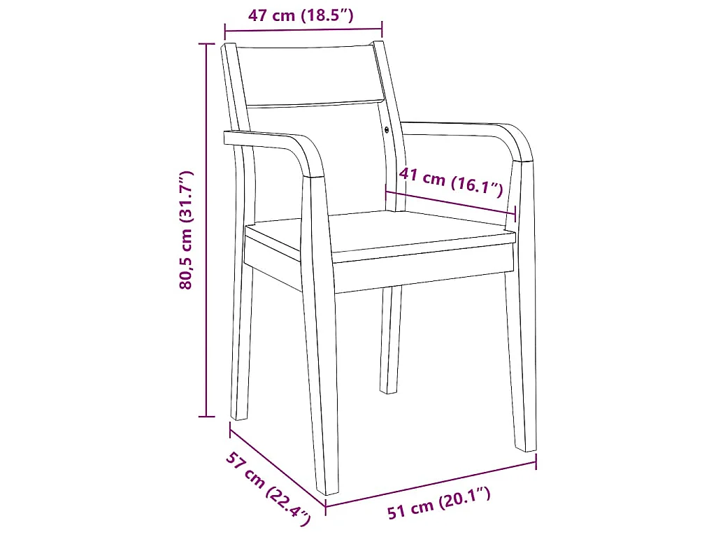 Chaises à manger 2 pcs bois massif naturel caoutchouc
