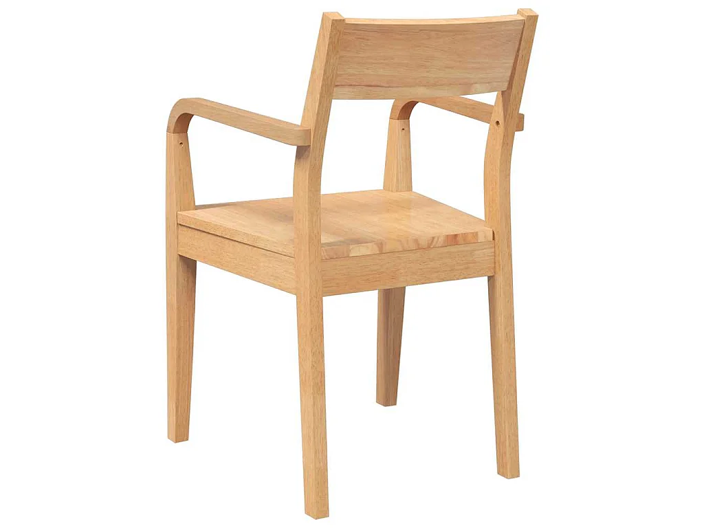Chaises à manger 2 pcs bois massif naturel caoutchouc